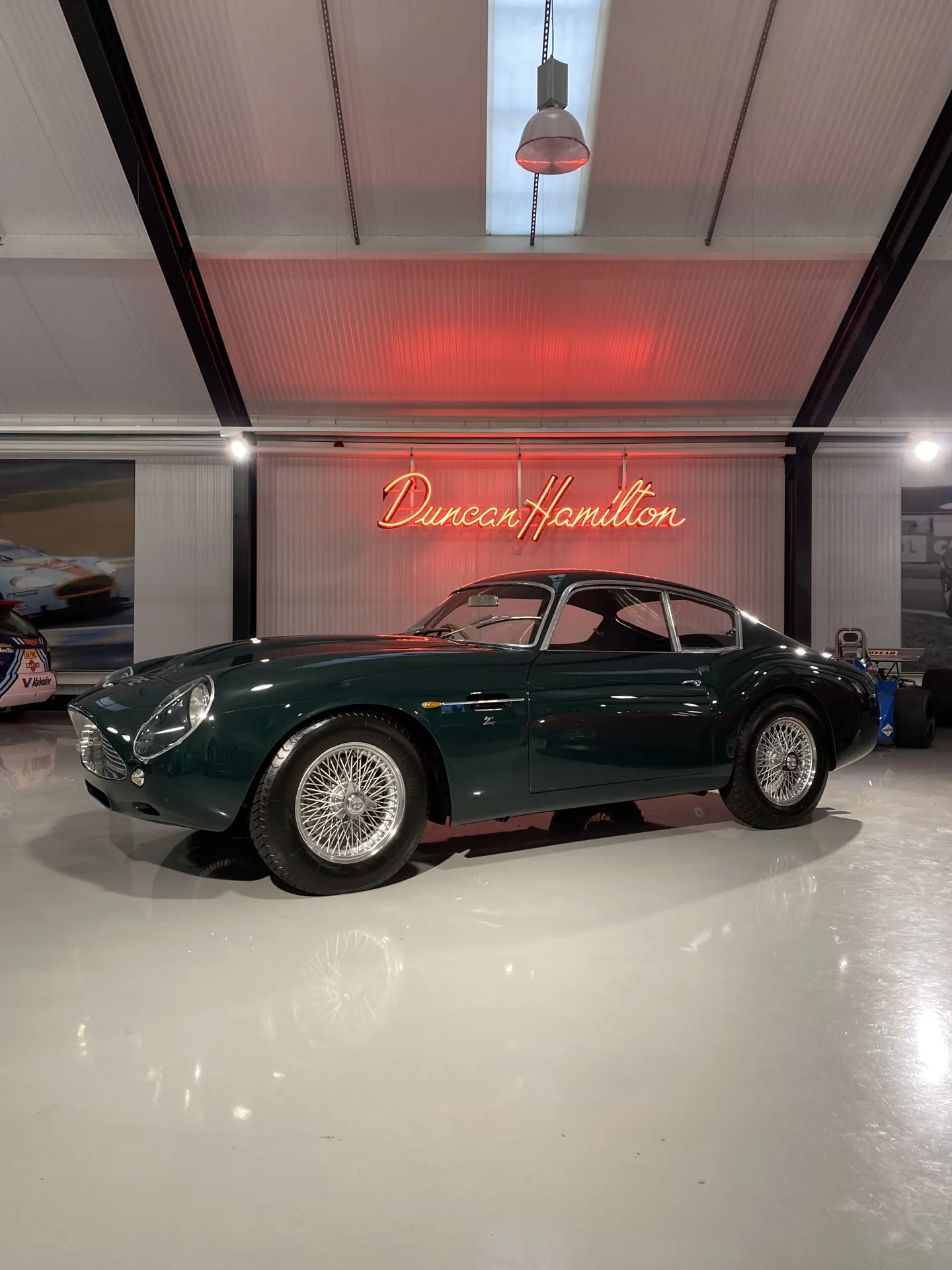 Aston Martin DB4 GT Zagato in a showroom