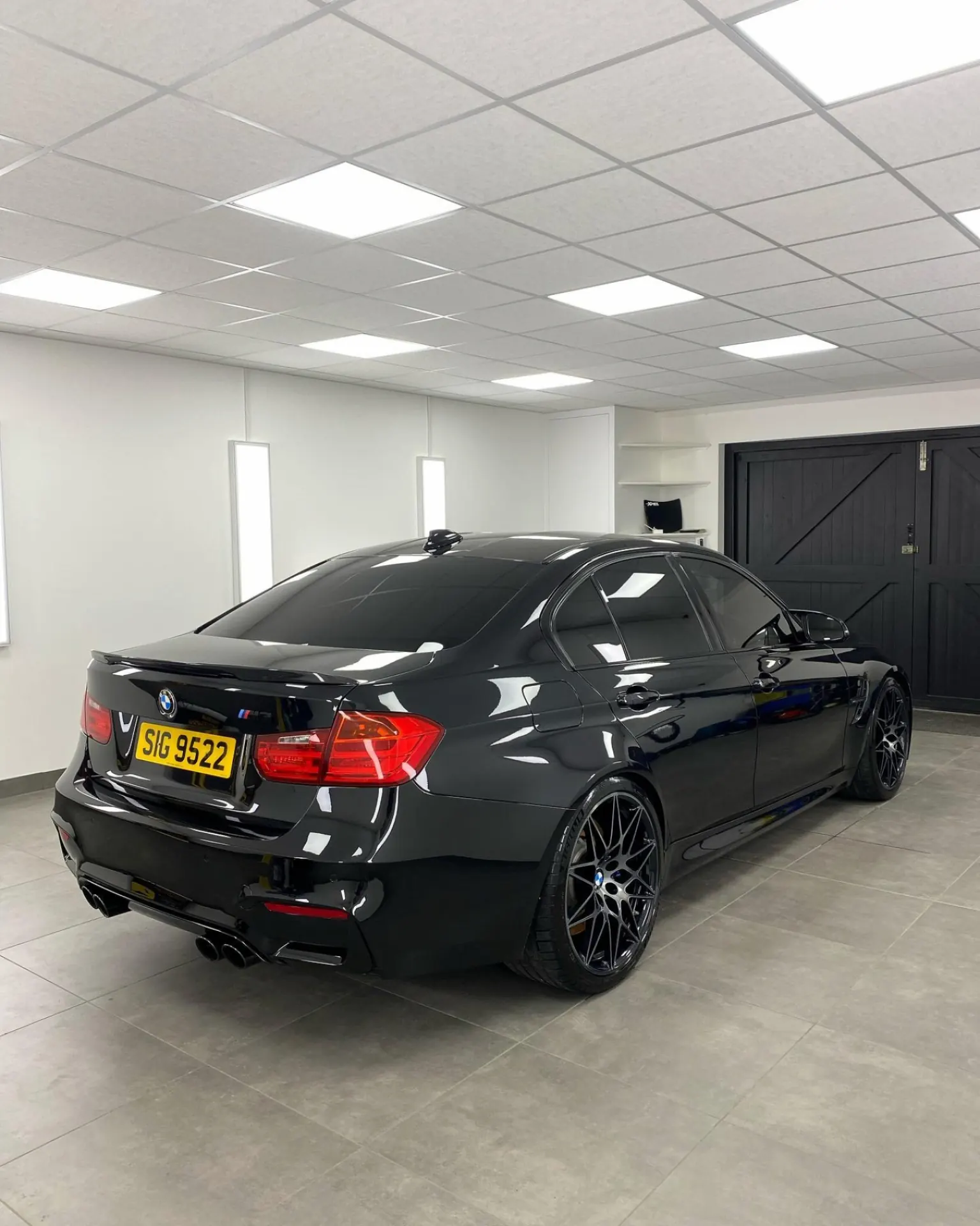 Black BMW M3 in the studio