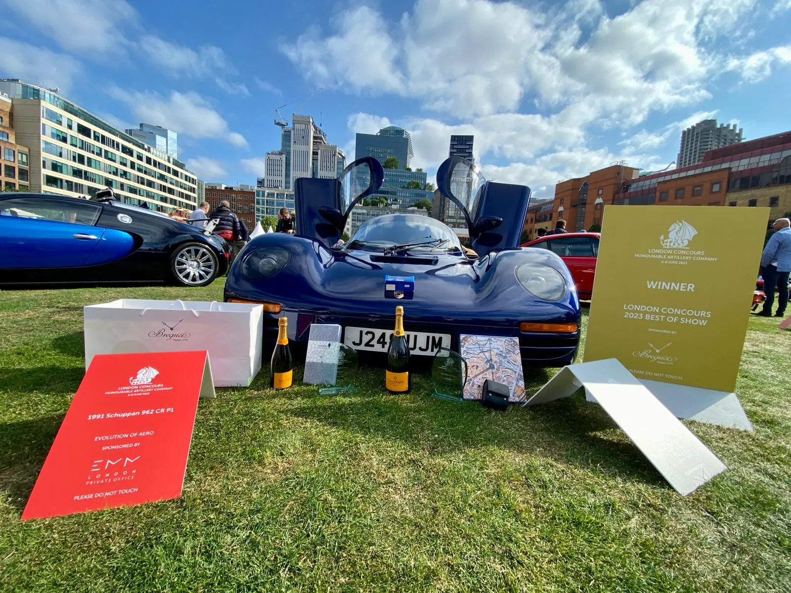 Concours display with a Porsche 962